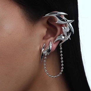 Dart-shaped tassel ear hook designer one-piece ear clip ear bone clip earrings women's earrings without earholes earrings tide