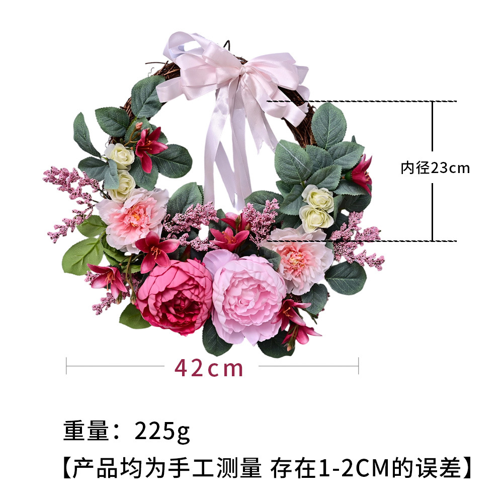 Arco rosa oscuro Guirlanda de hoja verde