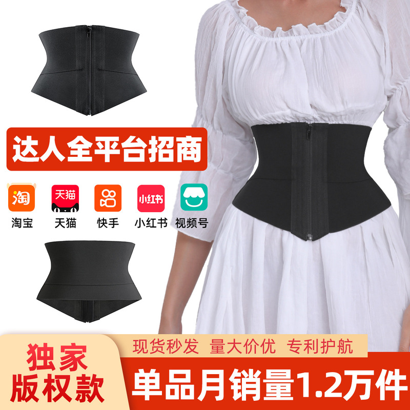 Fishbone Body Shaping Waist Belt for Women, Tummy Wrap Zipper Waist Trainer, Abdominal Belt Fishbone Body Shaping Waist Belt for Women, Tummy Wrap Zipper Waist Trainer, Abdominal Belt