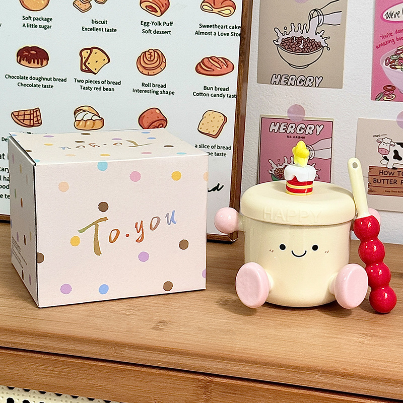 Taza linda taza de cerámica taza de regalo de mano taza de agua taza de pareja casera regalo de cumpleaños niña regalo del día del maestro