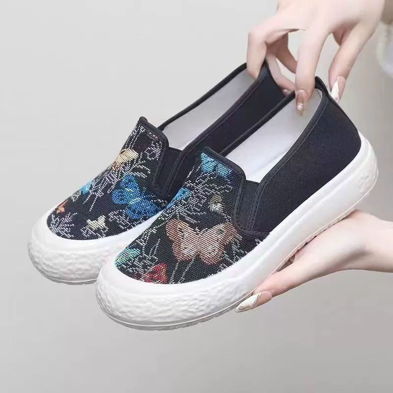 Г2025 новые женские туфли на толстой подошве, fisherman's shoes повседневные однотонные туфли с зазубренным носком, ленивые стильные туфли