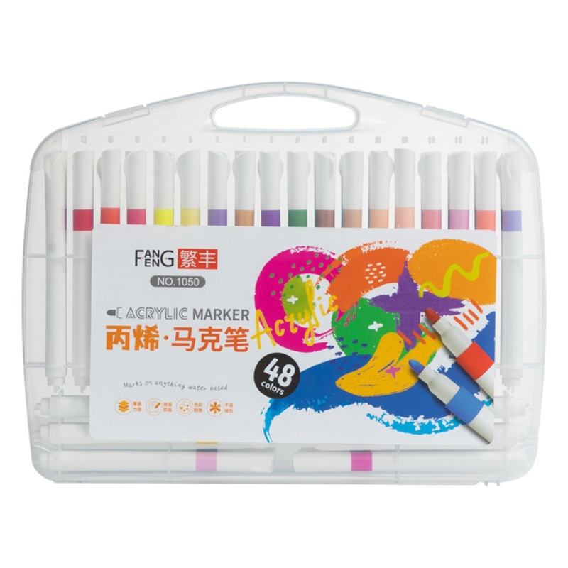 Acrylic marker pen 12 color 24 color cloth ceramic wood children's painting pen graffiti opaque 48 color pen