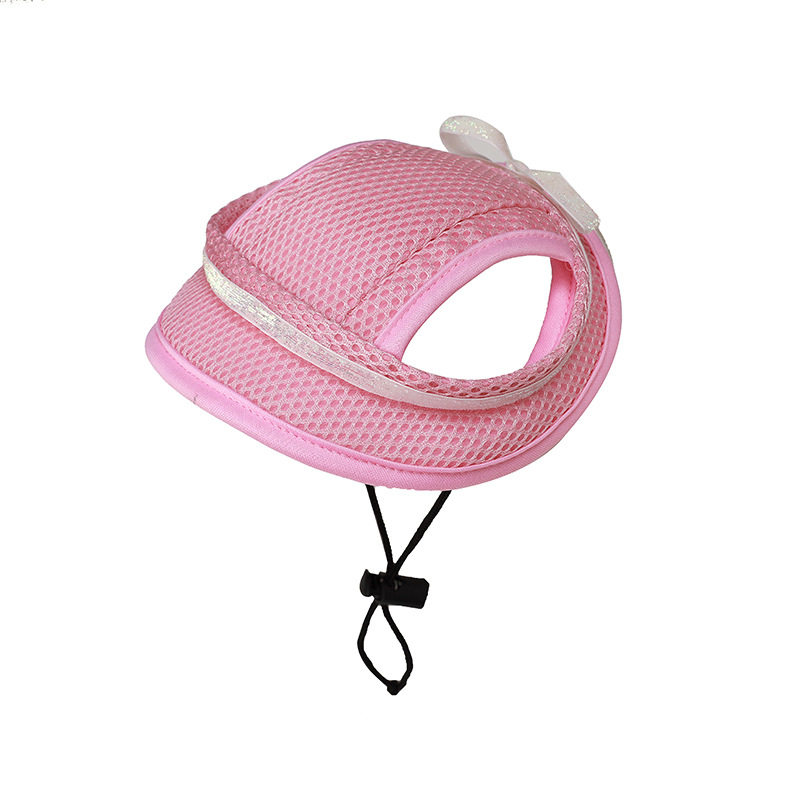 Verano transpirable fino sombrero para mascotas cuerda ajustable gato y perro fugas orejas perro sombrero para el sol suministros fabricante en stock