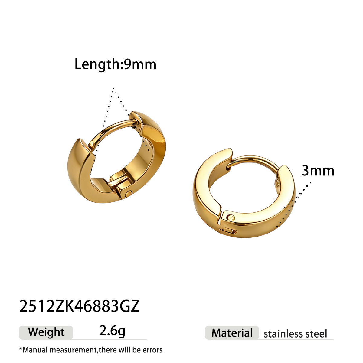 TENA Europa y los Estados Unidos de moda pendientes de acero inoxidable de alta calidad anillo de sensores geométricos joyas de hebilla de orejas joyas de acero de titanio transfronterizas image 10