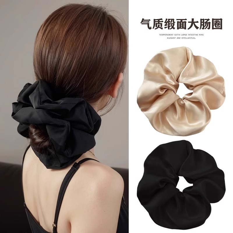 超大号法式少女芭蕾风缎面大肠发圈气质扎发头绳女简约丸子头发圈