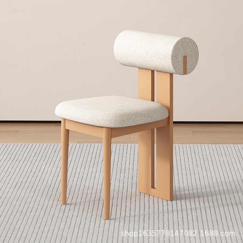 Silla de comedor de madera maciza medieval francesa retro silla de respaldo doméstica diseñador nórdico silla de hipopótamo casual fábrica de origen