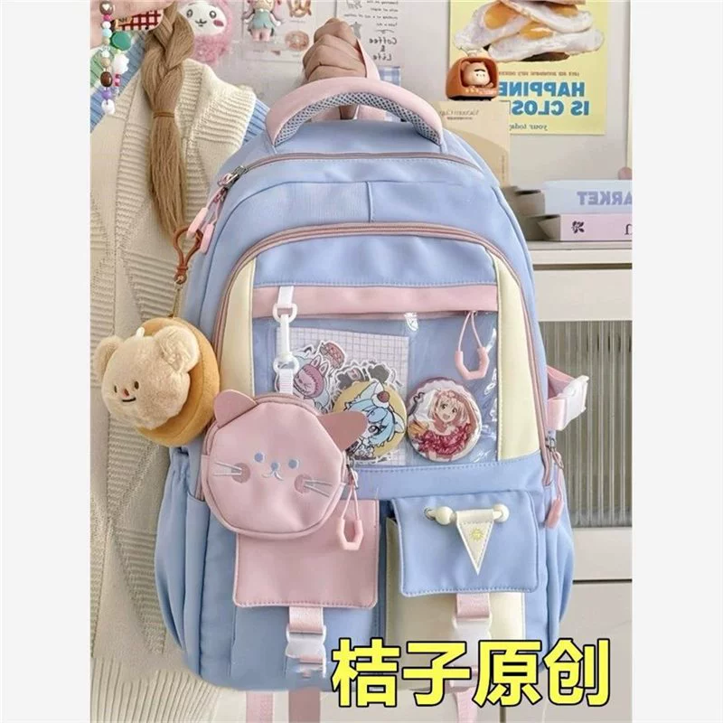 Студенческий стиль, школьный рюкзак большой емкости для школьников, школьный рюкзак контрастного цвета, милый рюкзак для девочек, сумка для младенцев