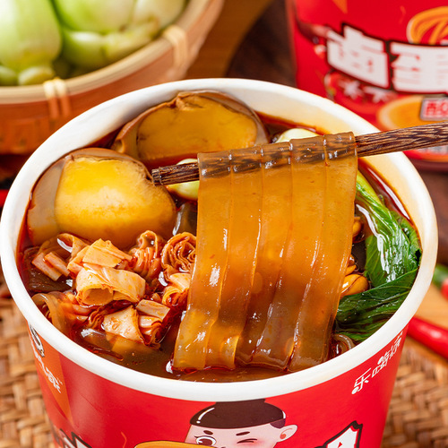 【New Product】Hi Chew Halal Egg Wide Noodles 162g*6 Carton Pack Hot and Sour Noodles for Making Soup in Dormitory Late-Night Snack