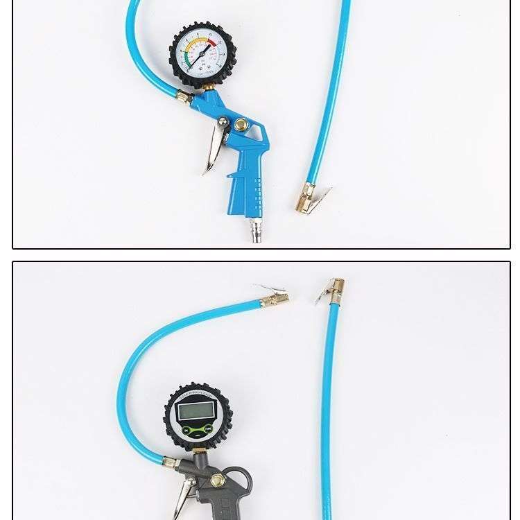 High-Precision Tire Pressure Gauge with Inflator for Electric Vehicles and Motorcycles, Tire Pressure Meter, Inflator Gun
