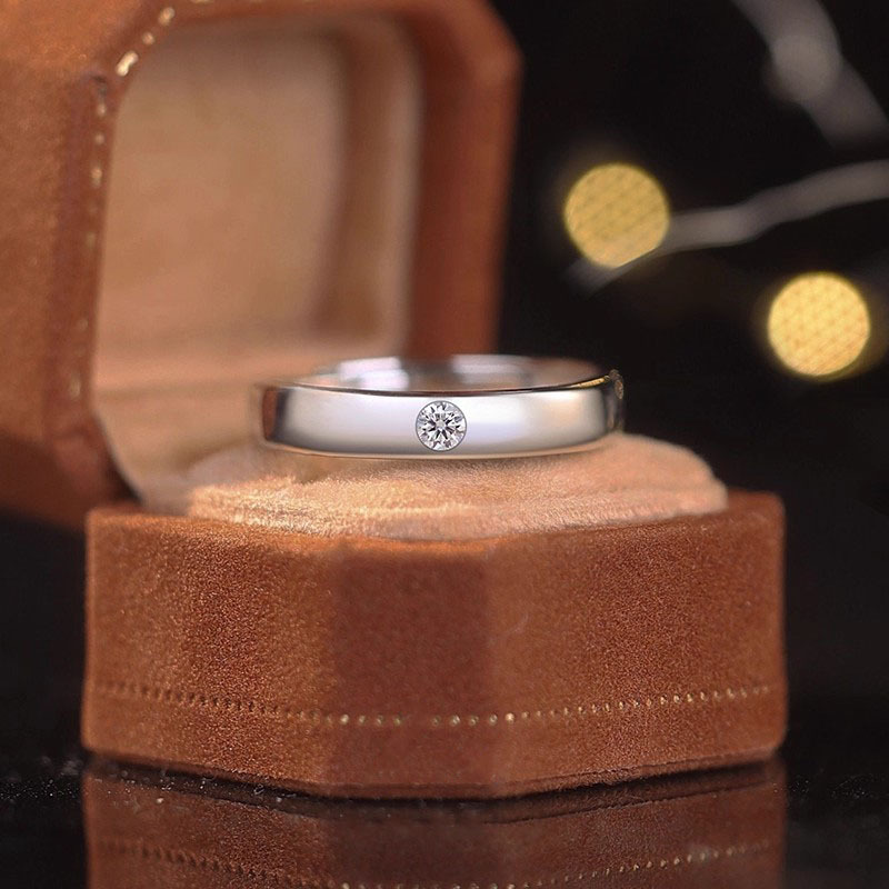 Simulated Diamond Ring Couple Wedding Ring Light Luxury Adjustable Ring Proposal Engagement Index Finger Ring Wholesale