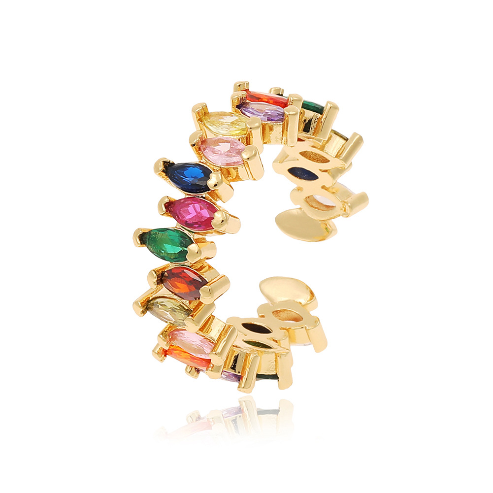 Fashion Water Droplets Copper Inlay Zircon Rings 1 Piece