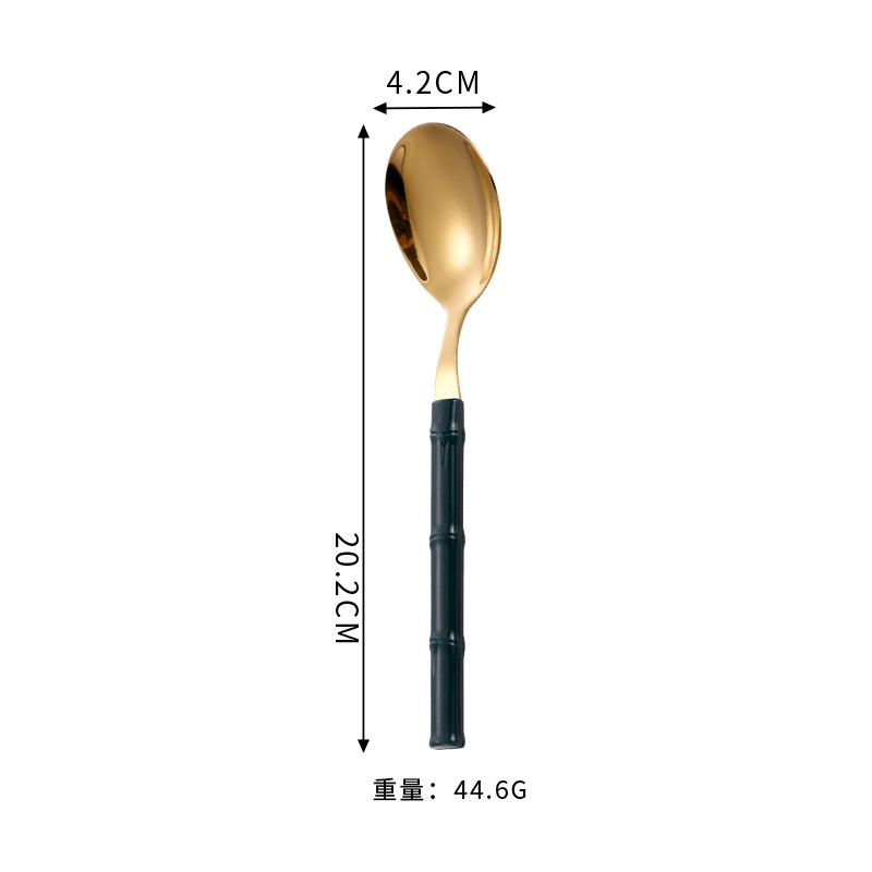 Cuchillo de acero inoxidable, tenedor y cuchara Hotel creativo vajilla occidental cuchillo de filete, tenedor y cuchara Palillos de bambú de imitación transfronteriza