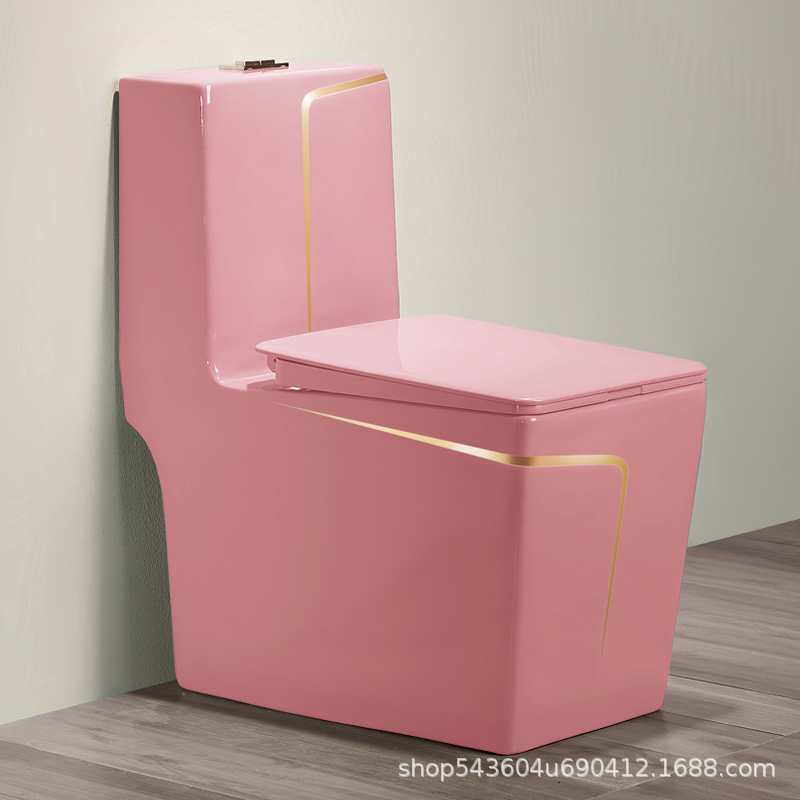 Nuevo inodoro moderno color hogar ordinario inodoro de cerámica luz lujo ins Rosa inodoro image 13