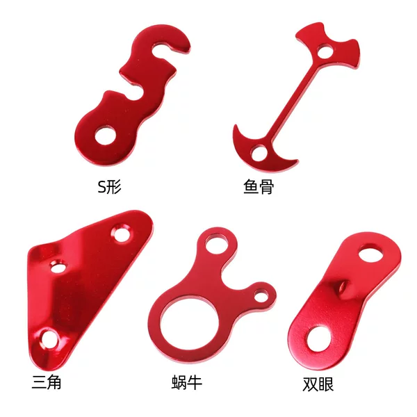 Outdoor camping tent rope buckle, double-hole aluminum alloy paracord buckle, colorful S-shaped snail fishbone triangle adjustment buckle