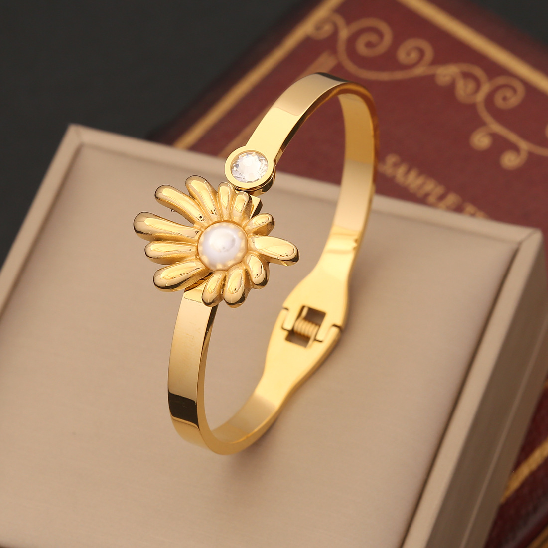 (Cross-border trading), Tide, accessory, chain for key bag  stainless steel from pearl, pendant, flowered 3