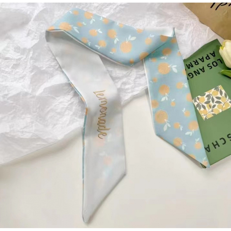 Silk scarf*light blue orange