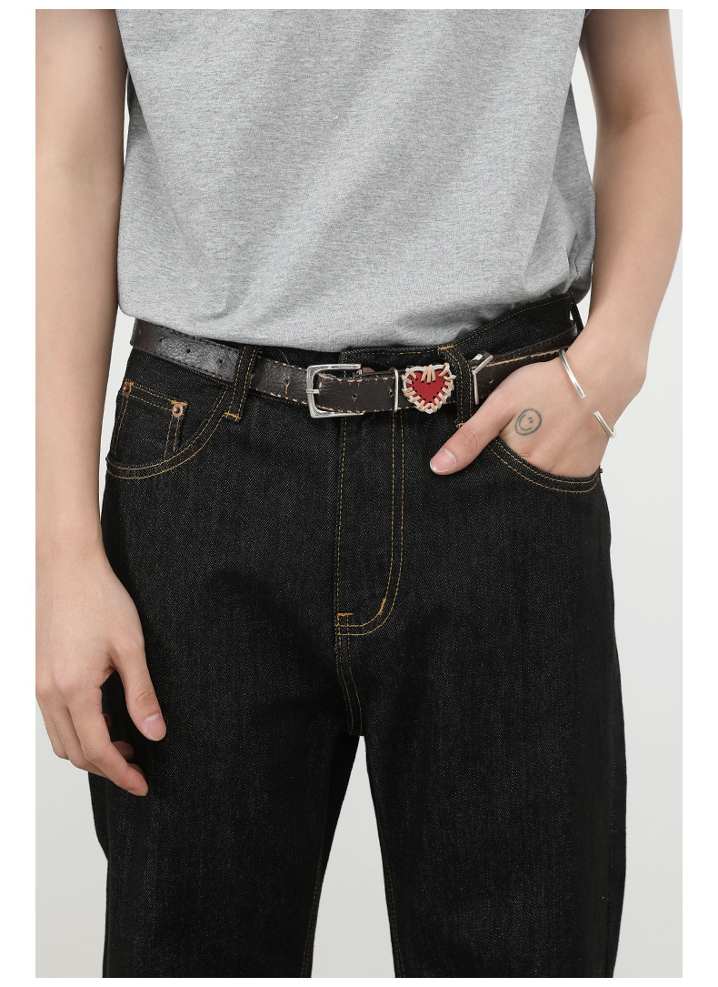 Nirben Denim High Volume Colorfast Raw Denim Jeans For Men Slightly Flared Loose Fit Black Blue_viptrois.com