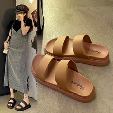 2023新款拖鞋女夏季休闲时尚厚底松糕一字拖鞋居家一脚蹬懒人凉拖