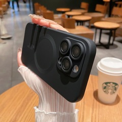 Apple 17 磁気吸着式スマホケース マットシリコン 15promax 全面保護 iPhone16 保護ケース 14 新型