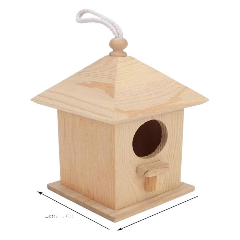 Madera al aire libre pájaro nido creativo pájaro alimentador pájaro casa Nido de Pájaro jaula cría caja Loro Casa decoración personalizada colgante