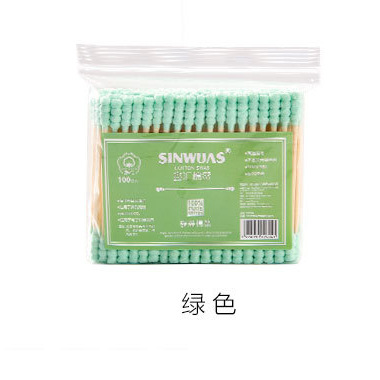 Palillo de madera de cabeza pequeña para niños hisopo de algodón removedor de maquillaje de color hisopo de algodón maquillaje hisopo de algodón desechable de doble cabeza