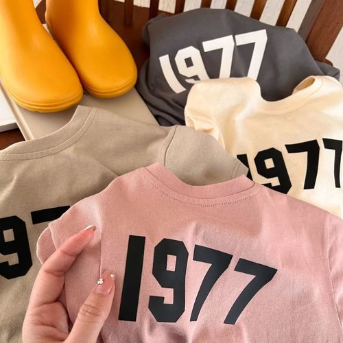 Children's pure cotton suit 2023 summer new digital printed short-sleeved T-shorts for boys and girls baby 7 two-piece set trendy