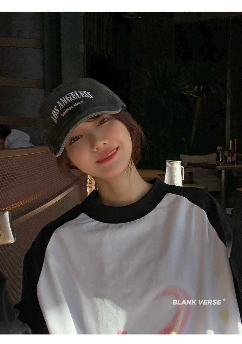 Nuovo cappello da baseball Viso alla moda Piccolo cappello da baseball di marca alla moda Cappello in lingua d'anatra retrò Cappello da baseball con lettera versatile lavabile per bambini_voghion.com