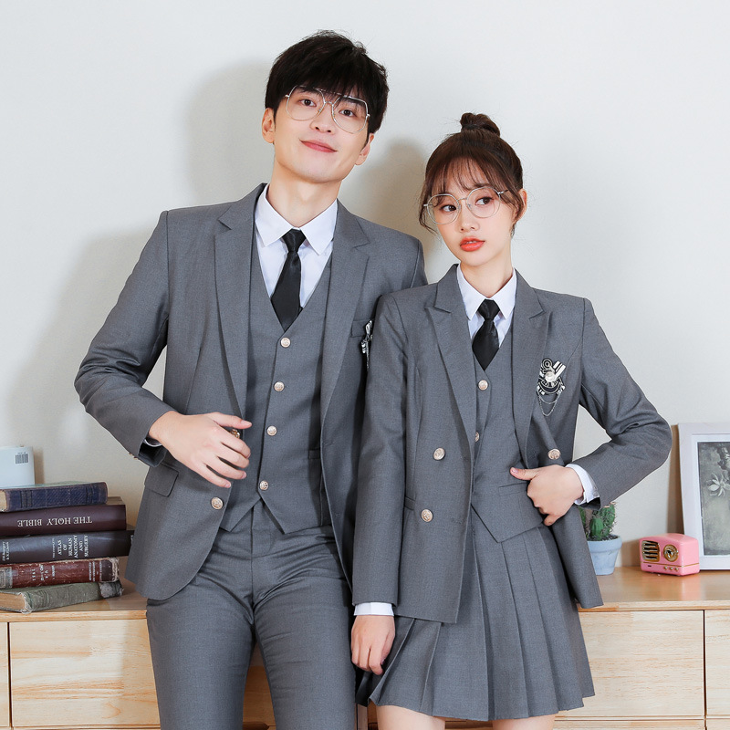 Seven Valley Niang British Student School Uniform Set Middle School Class Uniform College Style Suit Vest dkjk Uniform Kindergarten School Uniform