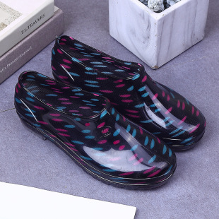 Spring and Autumn Crystal Yuanbao Short Rain Boots Women's Low-top Non-slip Rubber Shoes Kitchen Flat Rain Boots Women's Working Water Boots