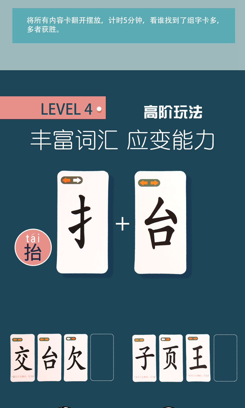 8-in-1 magic Chinese character card tangram toy, children's language and character recognition teaching aid, radical spelling game manufacturer detail image 17