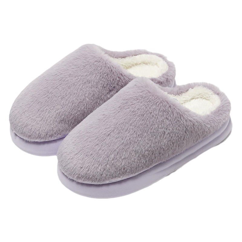 Плюшевые тапочки для женщин, осень-зима 2025, теплые, нескользящие, однотонные, для беременных, хлопковые тапочки для мужчин, пушистые.