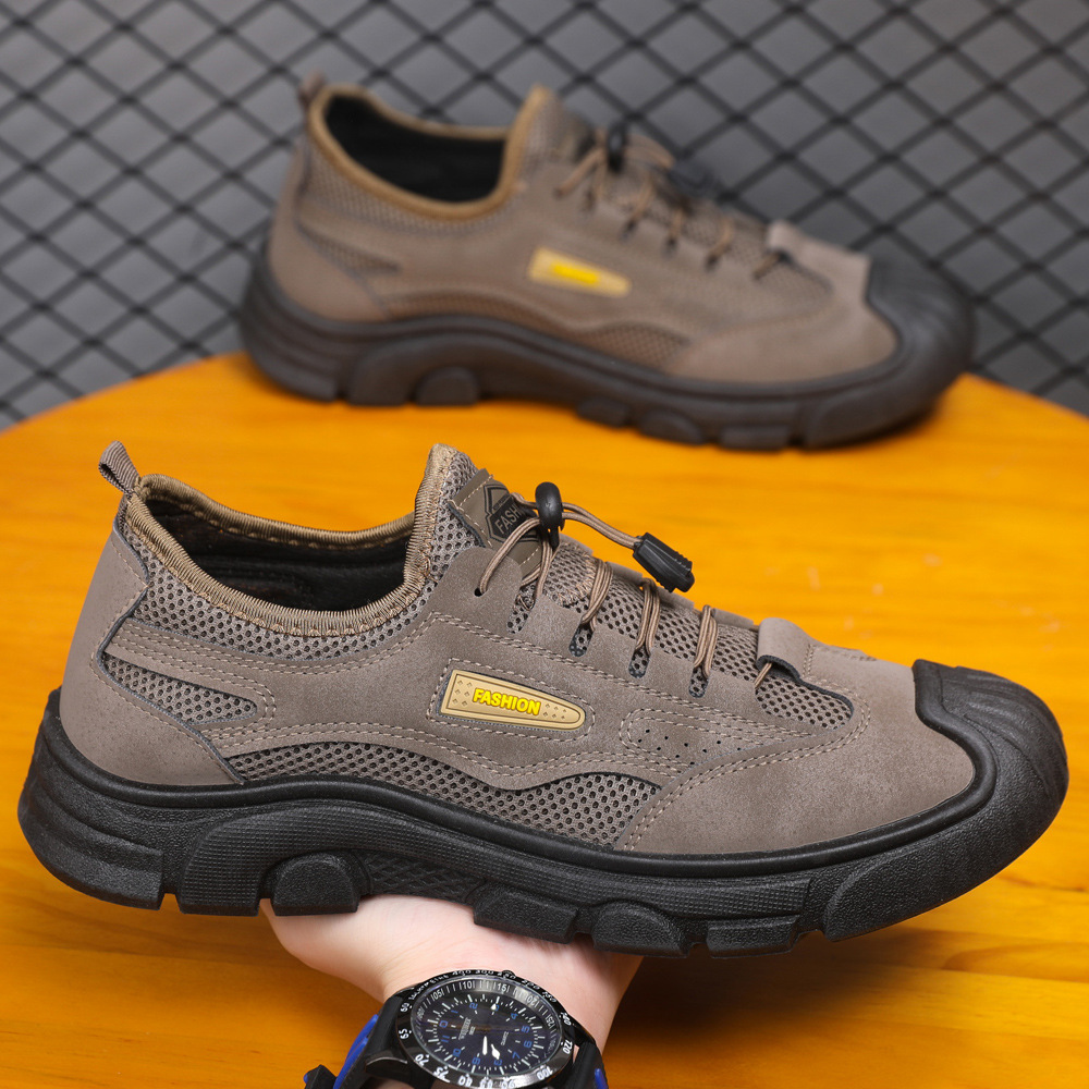 Zapatos de montaña para hombres de verano nuevos zapatos deportivos de hombre transpirables y cómodos, zapatos de malla ligeros para hombres, zapatos casuales al aire libre
