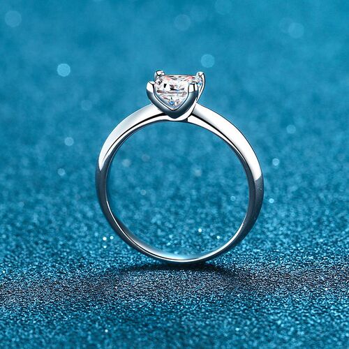 XDY925 sterling silver ring female T's same style bare body four-claw 1 carat 2 carat princess square moissanite ring