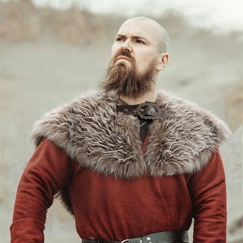 Косплей-шаль викингов из искусственного меха, средневековый меховой плащ, костюм для литературных ролевых игр