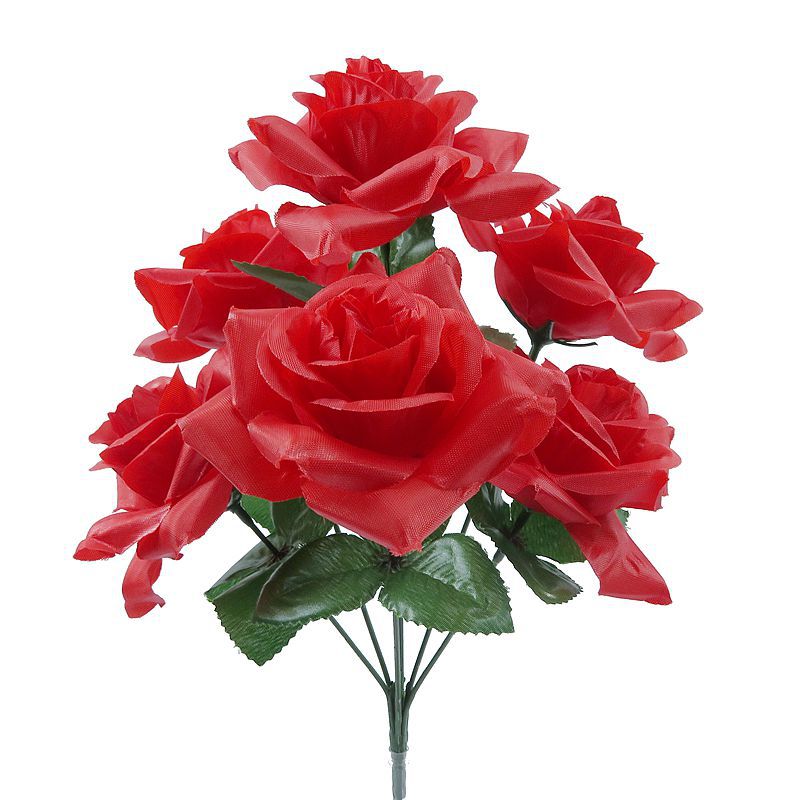 Fábrica de origen soporte de imitación personalizada gran precio al por mayor 7 flores de decoración de flores de rosa de borde