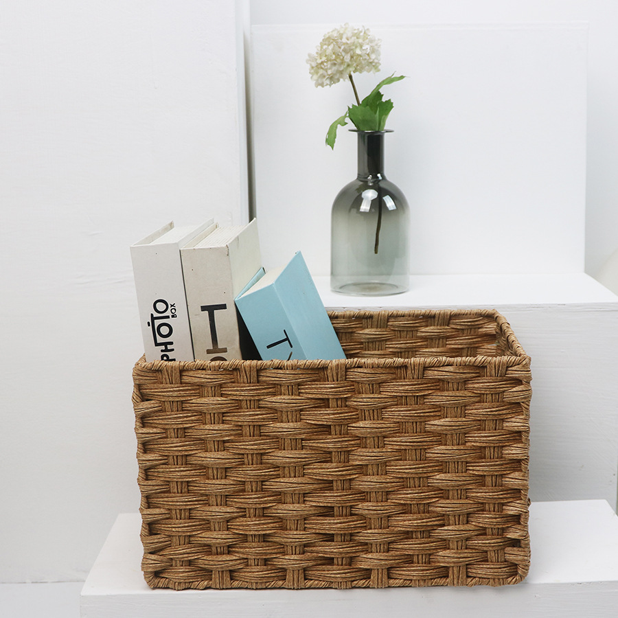 Cesta de almacenamiento de ratán creativa plegable simple ropa sucia ropa interior cesta de almacenamiento cuadrado juguete merienda cesta de almacenamiento