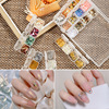 Mixed diamond metal accessory for manicure, fake nails with bow for nails, 28 cells, internet celebrity