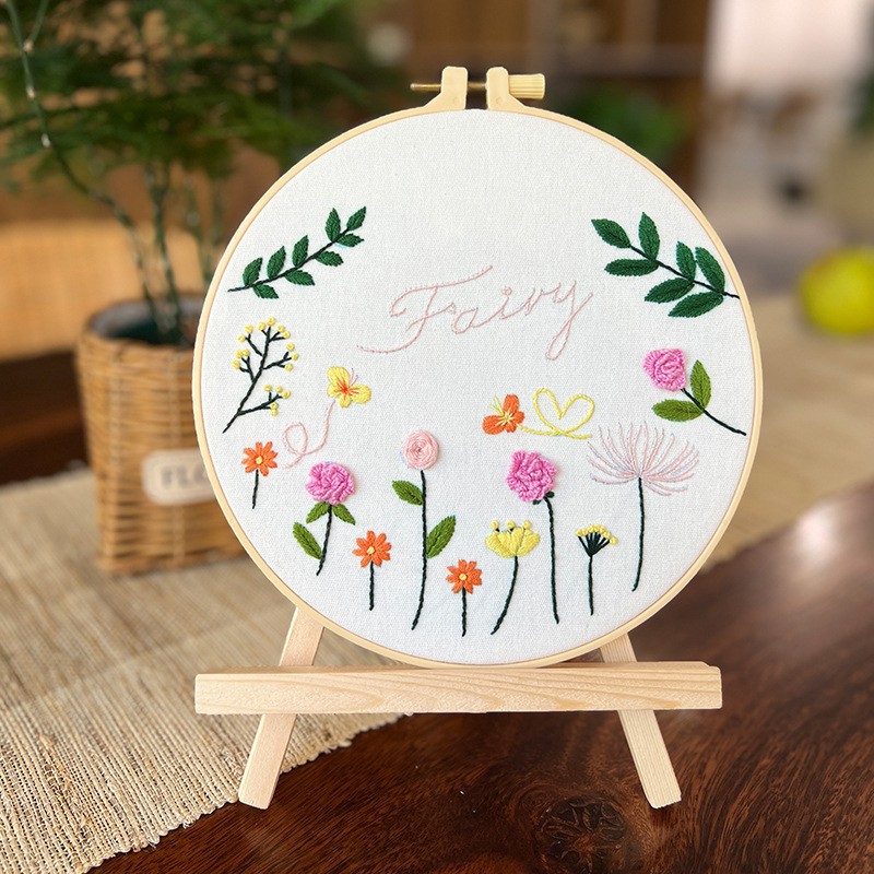 Bordado material de bricolaje paquete Lu bordado hecho a mano tela creativa decoración de estilo europeo flor tridimensional novicio costura colgante pintura