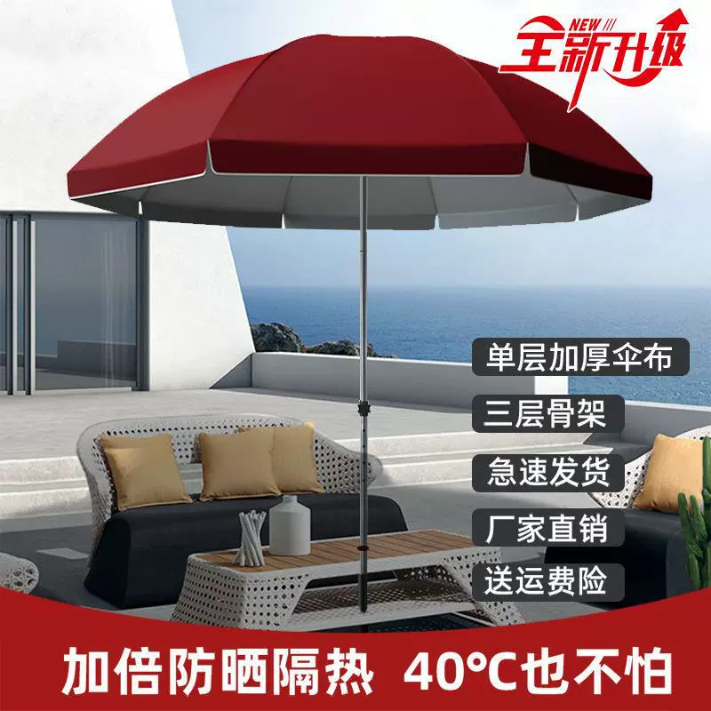 户外遮阳商用 摆摊 雨伞防风防雨防紫外线加厚大号庭院广告折叠伞