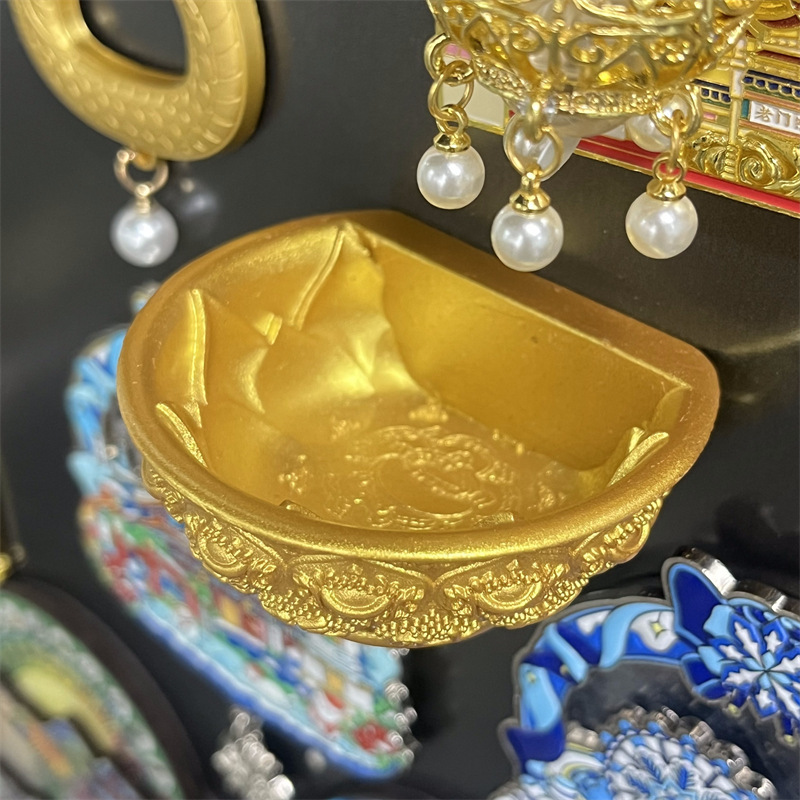 陝西省西安博物館文化創造オシドリ蓮の花びら金飯椀金冷蔵庫マグネット樹脂旅行お土産ギフト|undefined