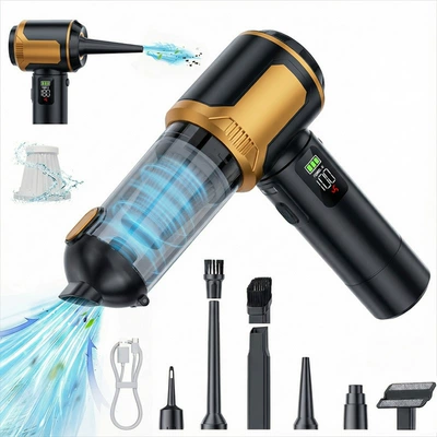 Premium Brushless Car Vacuum Cleaner, Blowing and Suction in One, Digital Display, LED Lighting, Car Dust Remover and Blower