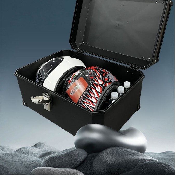 Amazon's Best-Selling 65L Motorcycle Tail Box, Large Capacity Pp Material Rear Tail Box, Tool Box, Storage Box for Electric Vehicles