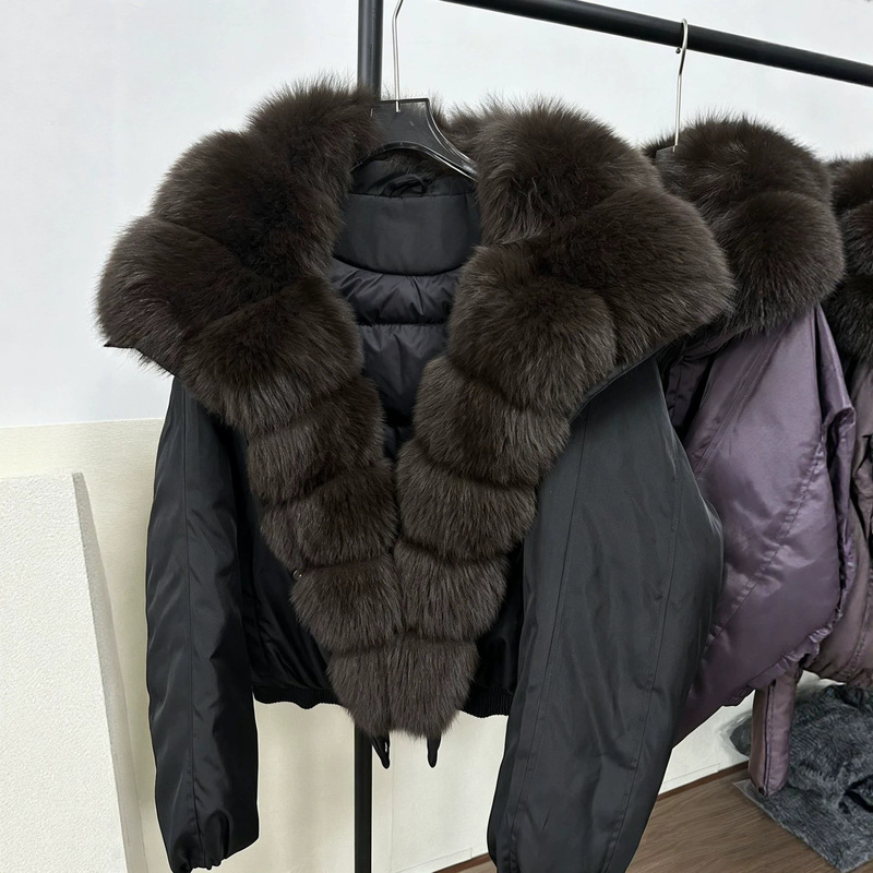 Women's Short Down Jacket, New Winter Style, Fox Fur, White Duck Down, Loose Parka Coat for Women Women's Short Down Jacket, New Winter Style, Fox Fur, White Duck Down, Loose Parka Coat for Women