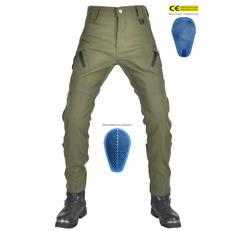 VOLERO motocicleta invierno pantalones de ciclismo resistentes a la caída impermeable de lana forrada gruesa a prueba de viento ejército verde ropa de trabajo pantalones de la motocicleta