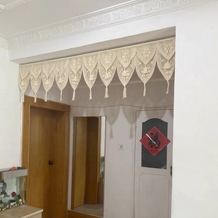 Wholesale Cotton Crocheted Door Curtain Fabric Shading Rod Curtain Long Curtain Bedroom Sunshade Finished Cotton Linen Household Curtain