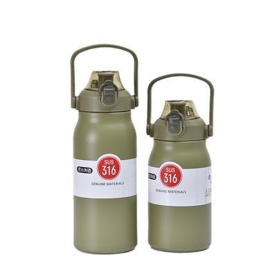 简约大容量运动水壶316不锈钢保温杯手提壶太空壶便携户外水壶