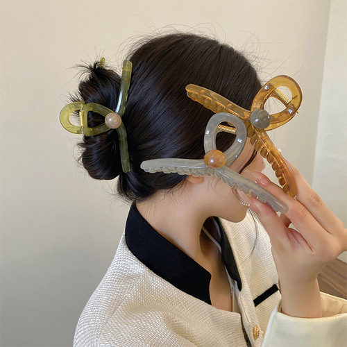 Ins trendy large shark clip acrylic hair clip with a sense of elegance, back of the head clip, hair roller, hair clip wholesale
