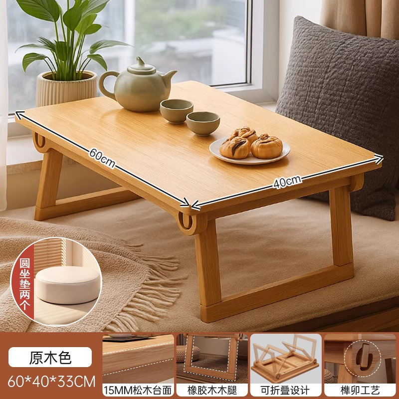 Mesa de escritorio personalizada tabla plegable de madera sólida ventana flotante tabla pequeña mesa de té casera mesa de estudio tatami estante multifuncional