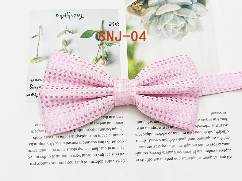 Nuevo fabricante en stock profesional ropa formal Caballero pajarita poliéster seda Dot Double Fold hombres pajarita novio padrino