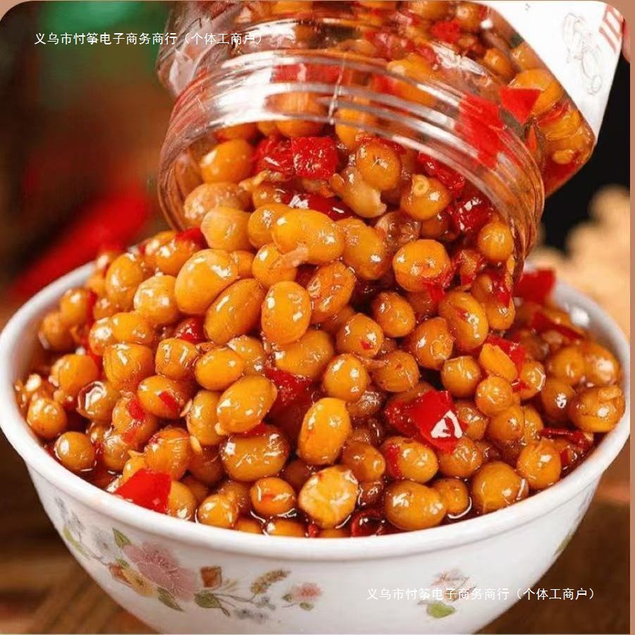 腊八豆湖南特产下饭菜农家自制豆豉黄豆酱豆子拌饭拌面酱瓶装咸菜